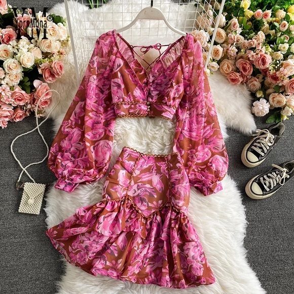 💎 GYPSY SOUL 💎 EXOTIC PRINT LONG MAXI DRESS MOONSTONE NECKLACE RING EARRINGS - Picture 9 of 16